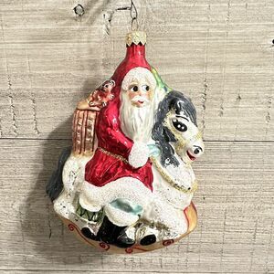 Christopher Radko Carousel Rocking‎ Horse Santa 6" Christmas Ornament 1995